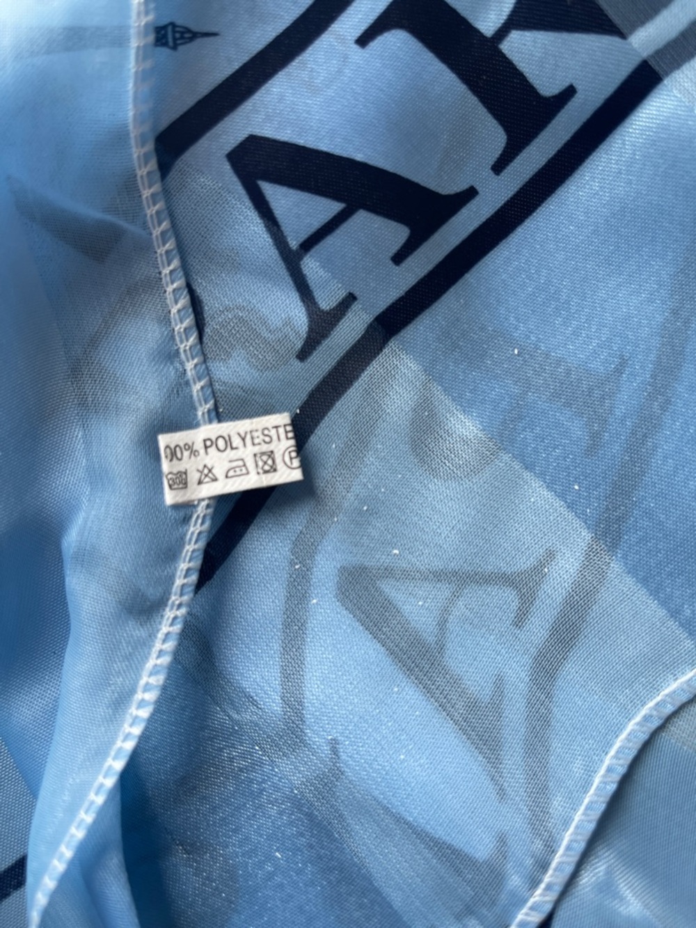 Light Blue 'Paris' Silk-Feel Scarf - Women's Accessory - Picture 6 of 6